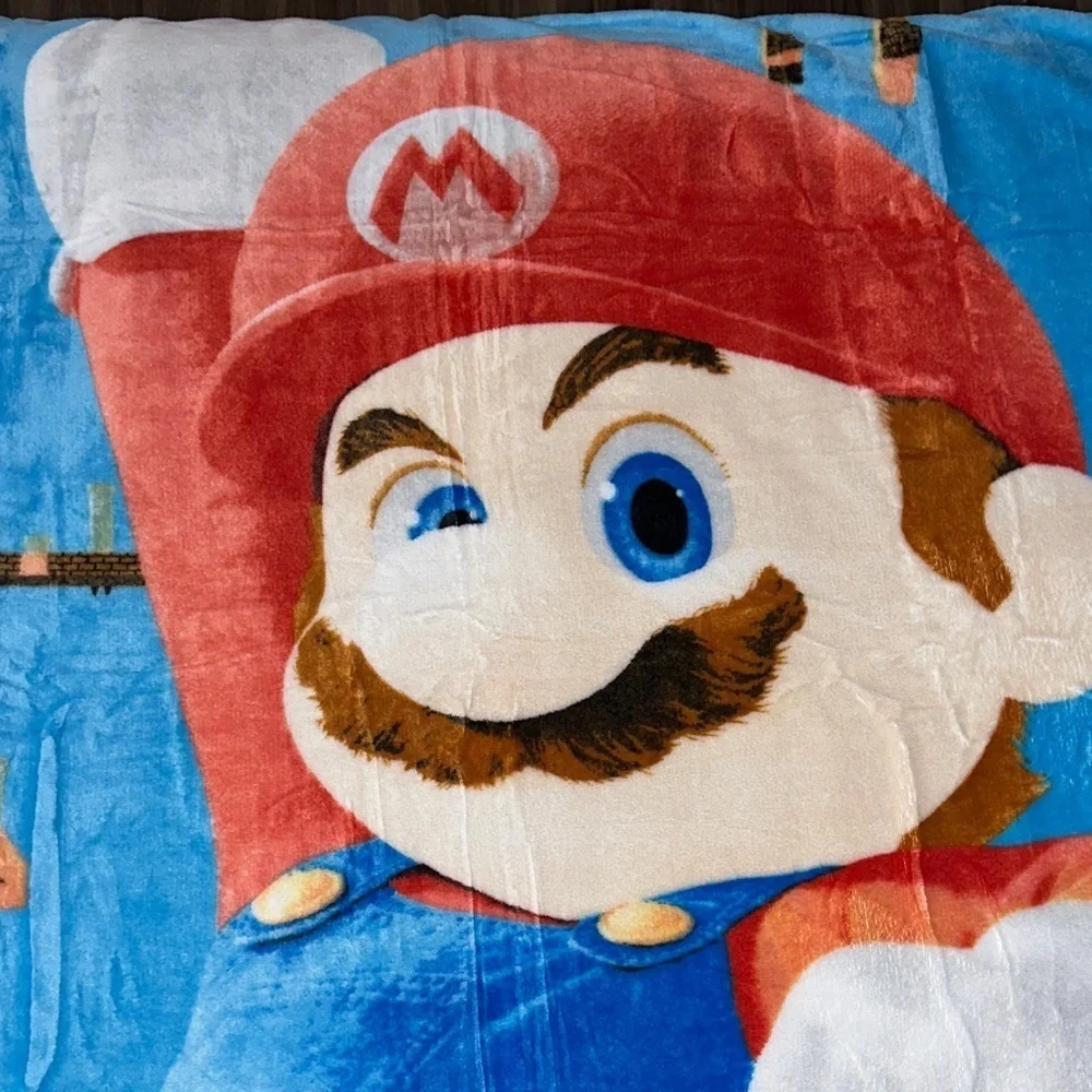 Super Mario Blue and Red Blanket